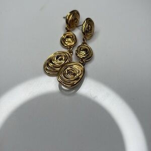 GOLD STAINLESS STEEL DROP EARRING